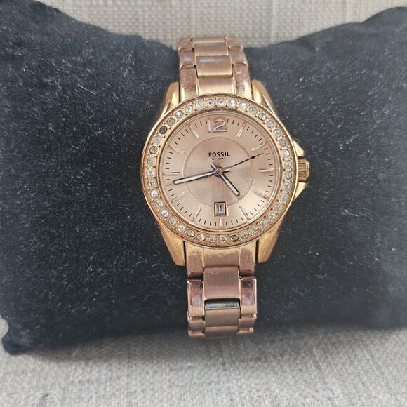 Fossil Women Watch Riley Mini Rose Gold Crystals ES2889 Ladies Wristwatch - Picture 5 of 14